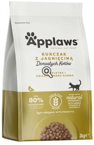 APPLAWS Cat sucha karma bezzbożowa z kurczakiem i jagnięciną dla kota 2 kg