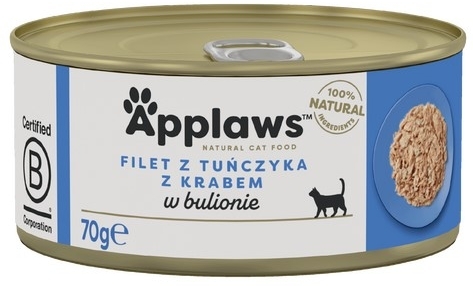 APPLAWS Cat mokra karma tuńczyk z krabem w bulionie dla kota 70 g