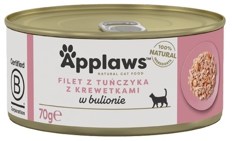 APPLAWS Cat mokra karma tuńczyk z krewetkami w bulionie dla kota 70 g