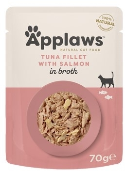 APPLAWS Cat mokra karma tuńczyk z łososiem w saszetce w bulionie dla kota 70 g