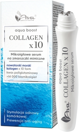 AVA Aqua Boost Collagen Serum mikroigłowe na zmarszczki mimiczne 15 ml