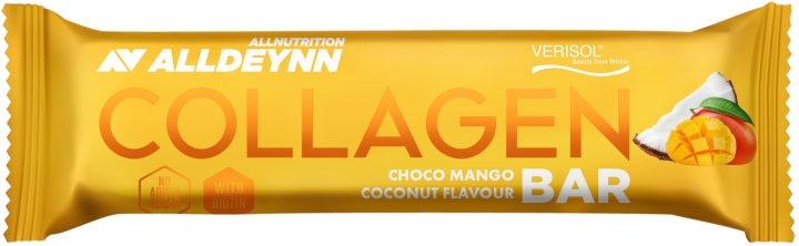 Alldeynn Collagen Bar Baton kolagenowy, kokosowy w czekoladzie mlecznej z liofilizowanym mango 40 g