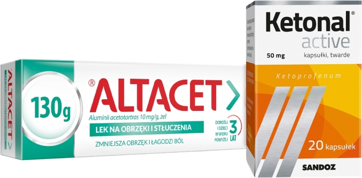 Altacet żel 75 g + Ketonal Active 50 mg 20 kapsułek
