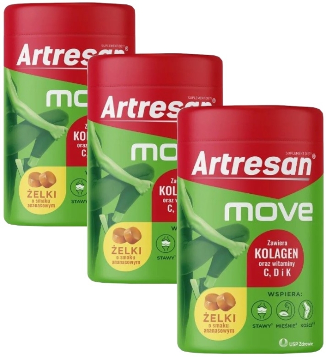 Artresan Move żelki o smaku ananasowym 150 g Wielopak x 3