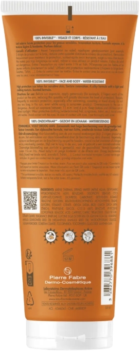 Avène Sun Care Invisible Milk SPF50 mleczko do opalania 250 ml
