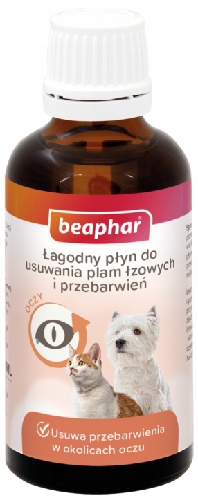 BEAPHAR Łagodny płyn do usuwania plam łzowych i przebarwień dla psa i kota 50 ml