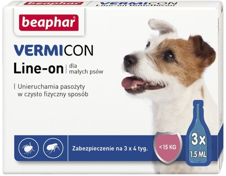 BEAPHAR Vermicon Line-On Dog krople dla psów 3x1,5ml