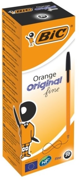 BIC Cristal Fine Orange długopis czarny 20 sztuk