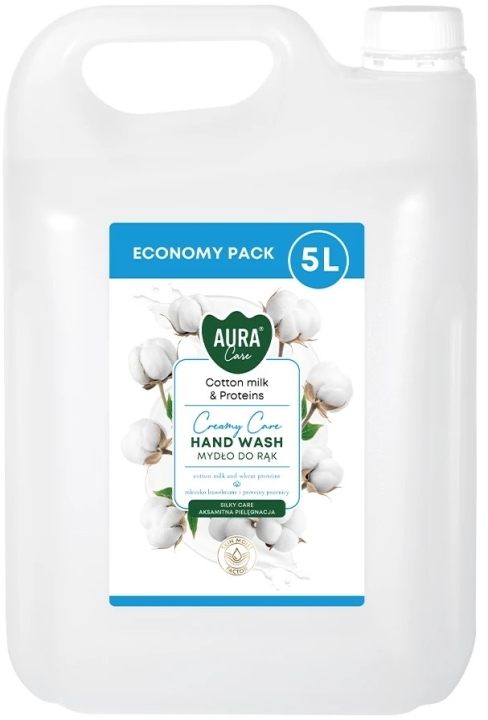 Aura Care Mydło zapach do rąk Mleczko bawełniane i proteiny 5 L