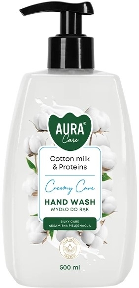 Aura Care Mydło zapach do rąk Mleczko bawełniane i proteiny 500 ml