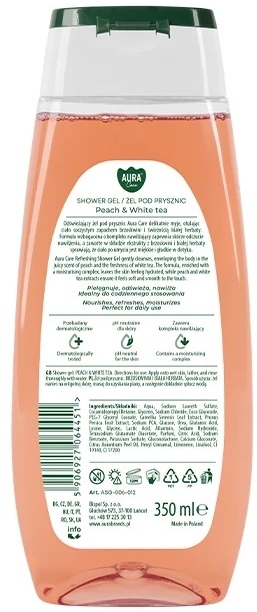 Aura Care Żel pod prysznic zapach Brzoskwinia i biała herbata 350 ml