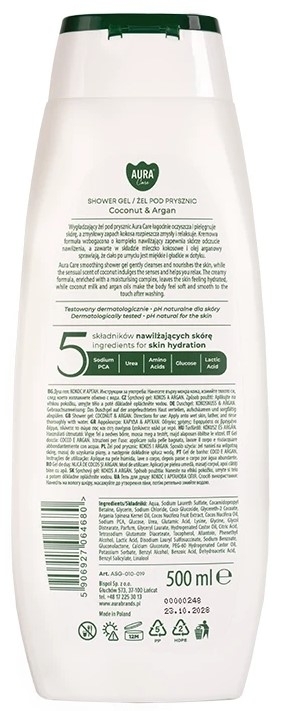 Aura Care Żel pod prysznic zapach Kokos i argan 500 ml