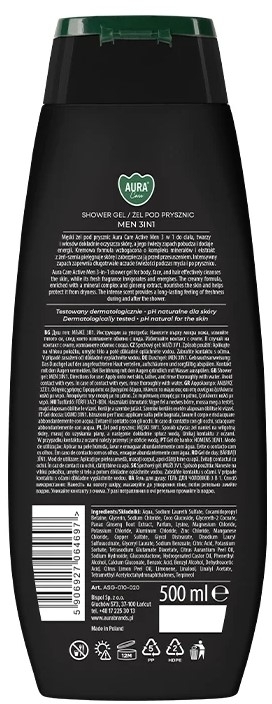 Aura Care Żel pod prysznic zapach MEN 3 w 1 500 ml
