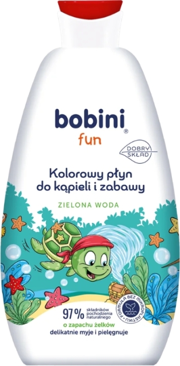 BOBINI Fun Płyn do kąpieli dla dzieci Zielona woda 500 ml
