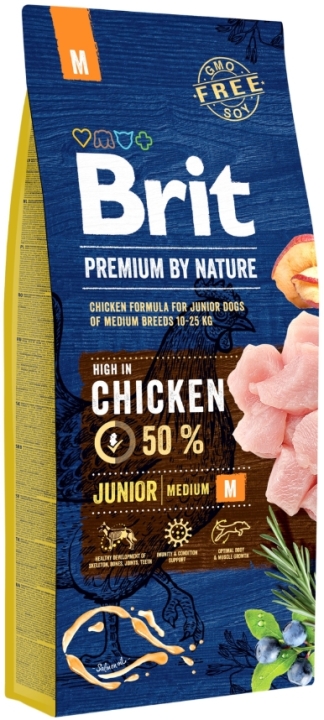 BRIT Premium By Nature Junior M sucha karma dla psa 15 kg