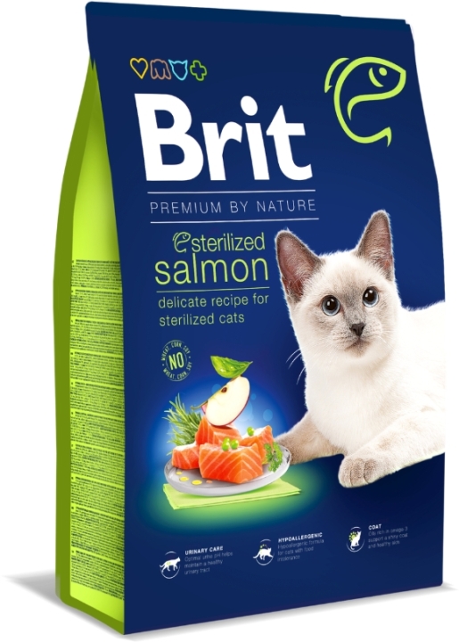 BRIT Premium by Nature Cat Sterilized Salmon sucha karma dla kota 8 kg