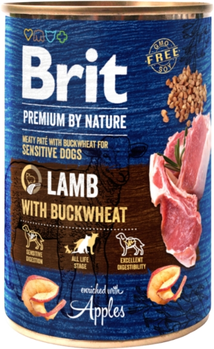 Brit Premium by Nature mokra karma dla psa jagnięcina z gryką 400 g