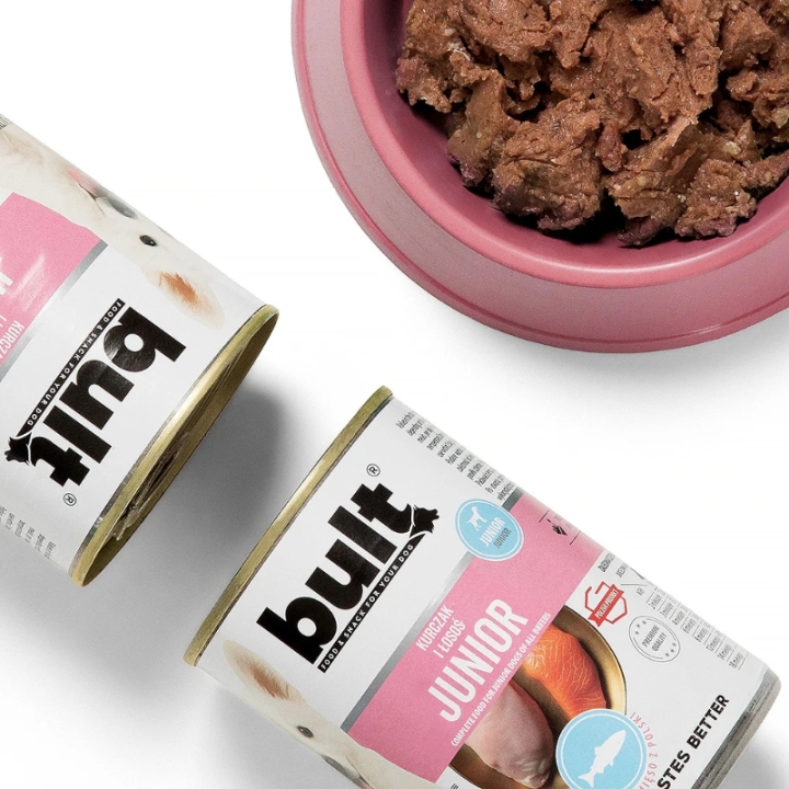 BULT Junior Mielonka kurczak łosoś dla szczeniąt puszka 400 g