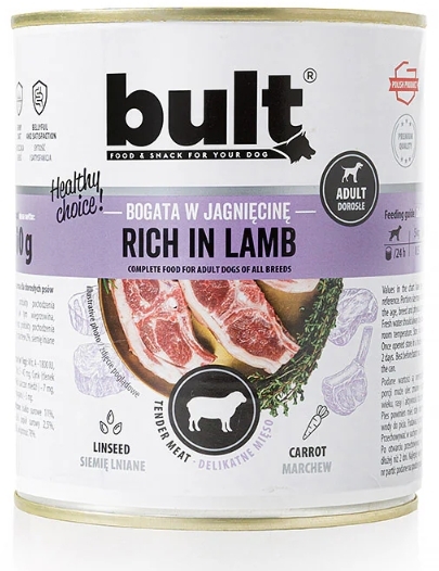 BULT Karma mokra dla psa z jagnięciną puszka 800 g
