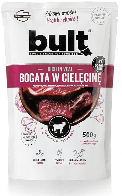 BULT Mielonka dla psów bogata w cielęcinę saszetka 500 g