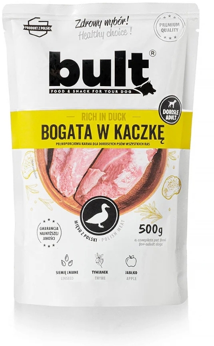 BULT Mielonka dla psów bogata w kaczkę saszetka 500 g