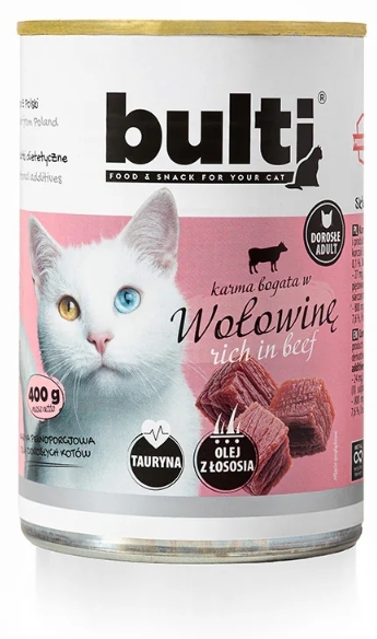 BULTI Mielonka z wołowiną dla kota puszka 400 g