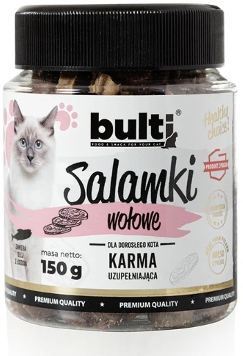 BULTI Salamki wołowe Smakołyk dla kota 150 g