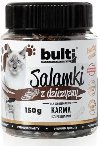 BULTI Salamki z dziczyzny smakołyk dla kota 150 g