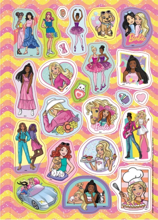 Barbie. Megakolorowanka. Brokatowe naklejki 1 sztuka