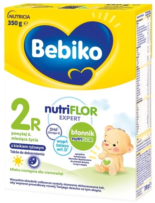 Bebiko 2 R Nutriflor Expert Mleko następne z kleikiem ryżowym dla niemowląt 6 m+ 550 g