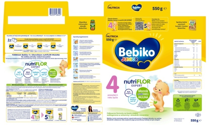 Bebiko Junior 4 Nutriflor Expert powyżej 2 lat 550 g