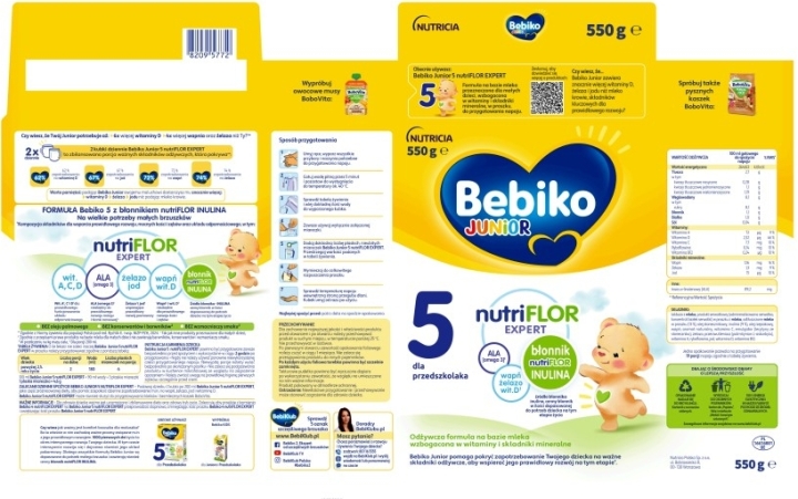 Bebiko Junior 5 Nutriflor Expert dla przedszkolaka 550 g