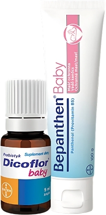 Bepanthen Baby Maść ochronna 100 g + Dicoflor baby krople 5 ml probiotyk dla dzieci