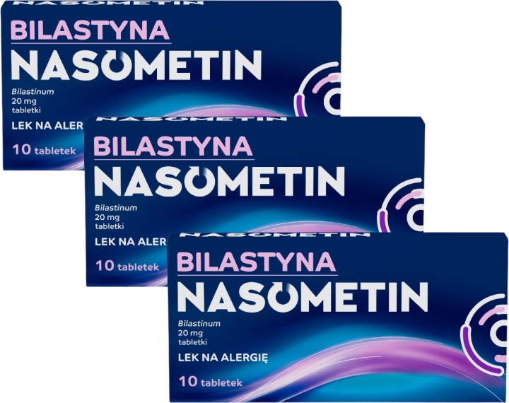 Bilastyna Nasometin 20 mg 10 tabletek Wielopak × 3