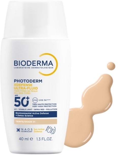 Bioderma Photoderm XDefense Ultra-Fluid Fluid przeciwsłoneczny kolor 01 SPF 50+ 40 ml