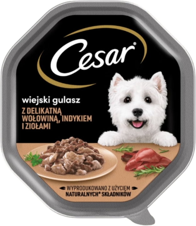CESAR Tacka mokra karma dla psa gulasz indyk z wołowiną 150g