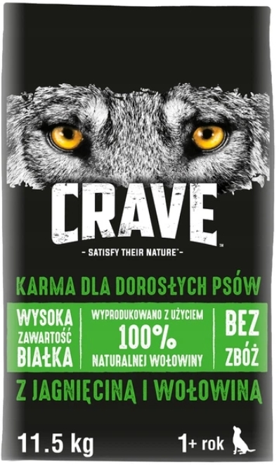 CRAVE sucha karma dla psa jagnięcina z wołowiną 12 kg