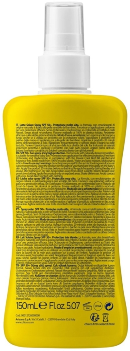Chicco Baby Moments Spray do opalania SPF 50+ 0 m+ 150 ml