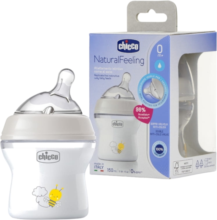 Chicco Butelka plastikowa Natural feeling 150 ml 0+m 1 sztuka