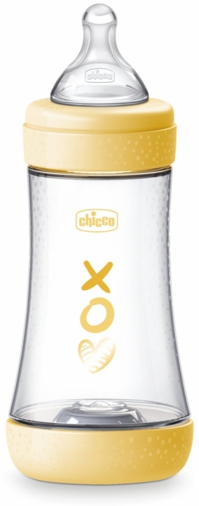 Chicco Perfect5 Butelka antykolkowa 240 ml plastikowa yellow 2 m+ 1 sztuka