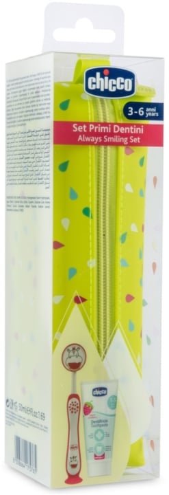 Chicco Zestaw podróżny hippo 3-6 lat pasta i szczoteczka do zębów + etui 1 komplet