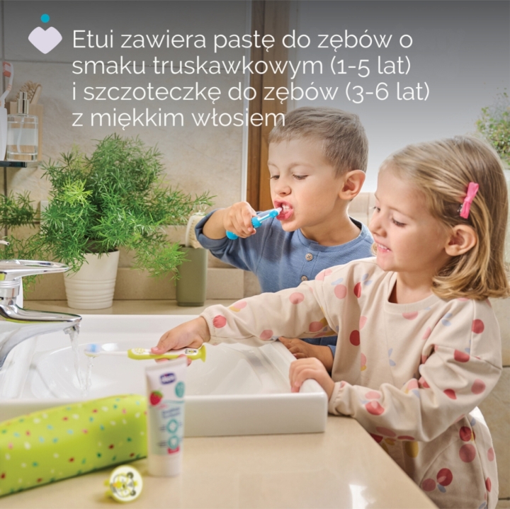 Chicco Zestaw podróżny hippo 3-6 lat pasta i szczoteczka do zębów + etui 1 komplet