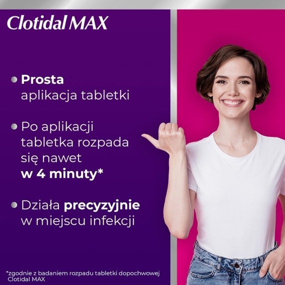 Clotidal MAX tabletki dopochwowe 0,5 g 1 tabletka Wielopak x 2