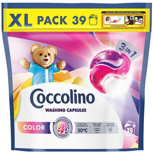 Coccolino XL Kapsułki 3w1 do prania kolorowych tkanin 39 szt.