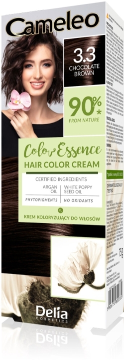 DELIA CAMELEO Color Essence krem do koloryzacji włosów jak henna ziołowa 3.3 Czekoladowy brąz 75 g