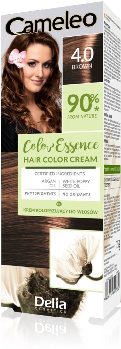 DELIA CAMELEO Color Essence krem do koloryzacji włosów jak henna ziołowa 4.0 Brąz 75 g