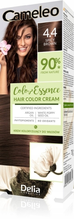 DELIA CAMELEO Color Essence krem do koloryzacji włosów jak henna ziołowa 4.4 Korzenny brąz 75 g