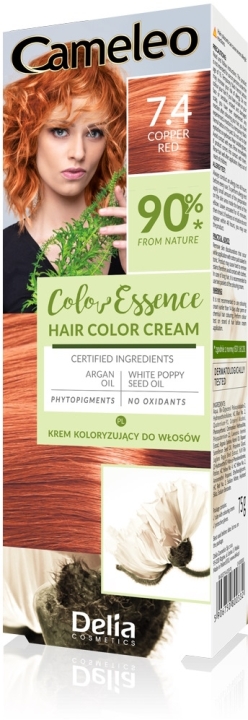 Color Essence krem do koloryzacji włosów jak henna ziołowa 7.4 Rudy 75 g