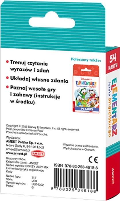 DISNEY UCZY MIX Elementarz języka angielskiego Karty 1 sztuka