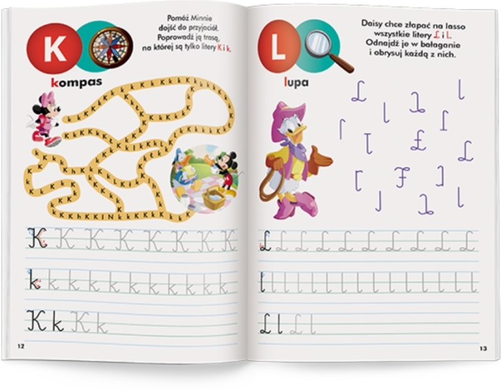 DISNEY UCZY Minnie Ćwiczenia z naklejkami Litery 1 sztuka